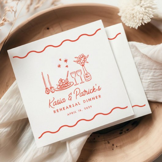 ウェーお洒落ドイタリアン・ドール・リハーサル・ディナー スタンダードカクテルナプキン