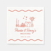 ウェーお洒落プイタリアンパスタドレ結婚ーズ スタンダードカクテルナプキン (正面)