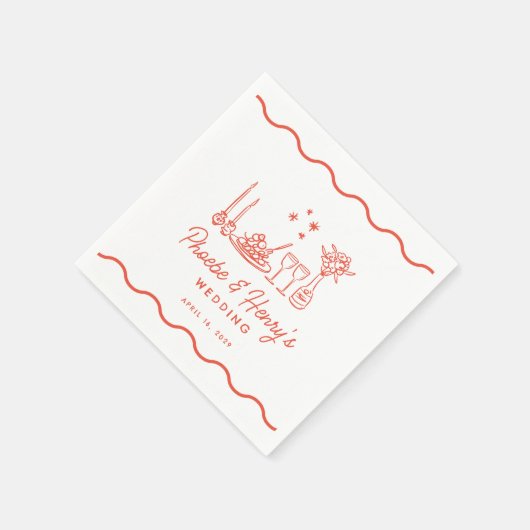 ウェーお洒落プイタリアンパスタドレ結婚ーズ スタンダードカクテルナプキン (角)