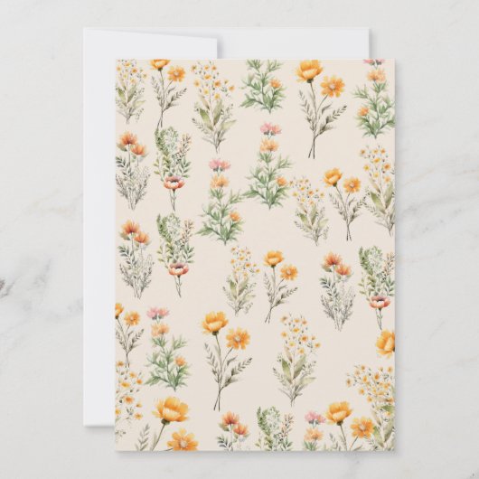 ウェーエレガントドワイルドフラワー春サマー結婚ズ 招待状 (裏面)