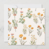 ウェーエレガントドワイルドフラワー春サマー結婚ズ 招待状 (裏面)