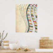 ウェーカッコいい素晴らしピアノレトロカラーアンティーク ポスター (キッチン)