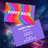 ウェーカラフルブストライプーレインボーはっきりした 名刺