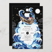 ウェーシンプルズアホイパイレーツ誕生日 招待状 (正面/裏面)