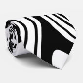 ウェーストライプブ白黒ネックタイ ネクタイ (ロール)