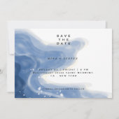 ウェーターカラーの波の水平ウェディング セーブザデート (裏面)
