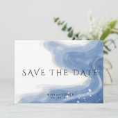 ウェーターカラーの波の水平結婚式 セーブザデート (スタンド正面)