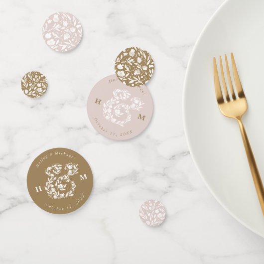 ウェーターカラー フローラル アンパサンド ウェディング テーブル コンフェッティ (グループ)