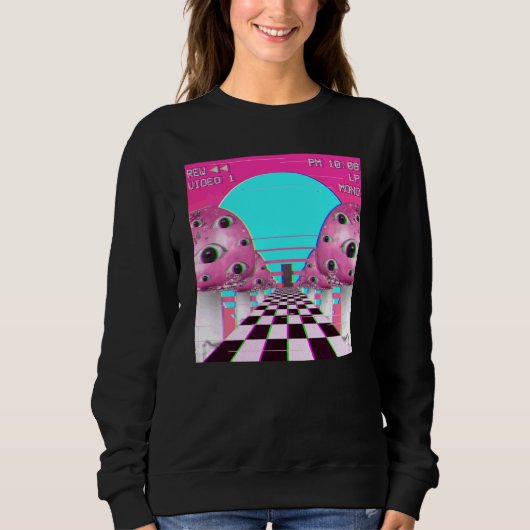 ウェーデンコアVAPORWAVE美的キノコ目レトロ スウェットシャツ (正面)