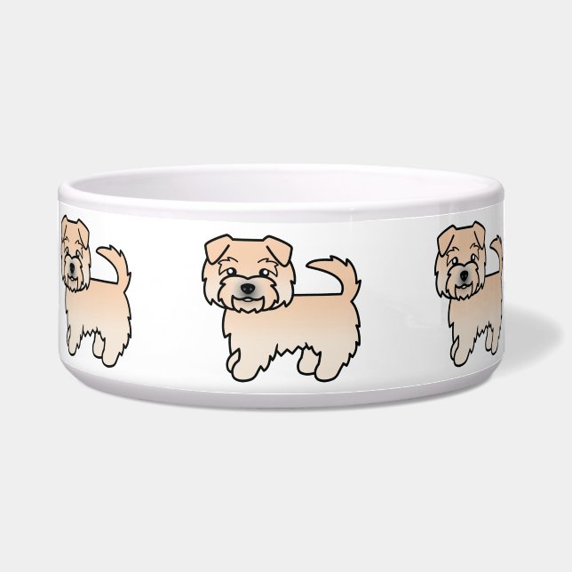 ウェートン ノーフォーク テリア カートゥーン 犬 イラスト ボウル (正面)