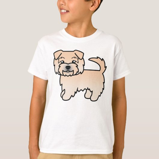 ウェートン ノーフォーク テリア カートゥーン 犬 イラスト Tシャツ (正面)