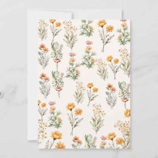 ウェードウエレガントワイルドフラワー春の結婚式披露宴 招待状 (裏面)