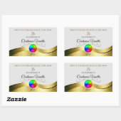 ウェービーゴールドデコール オンライトグレー ロゴ モノグラム ラベル (シート)