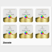 ウェービーゴールドデコール オンライトグレー ロゴ モノグラム ラベル (シート)