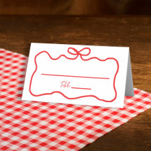 ウェーブがかった優雅な弓の手描きデザインのウェディングシャワーボウル 赤