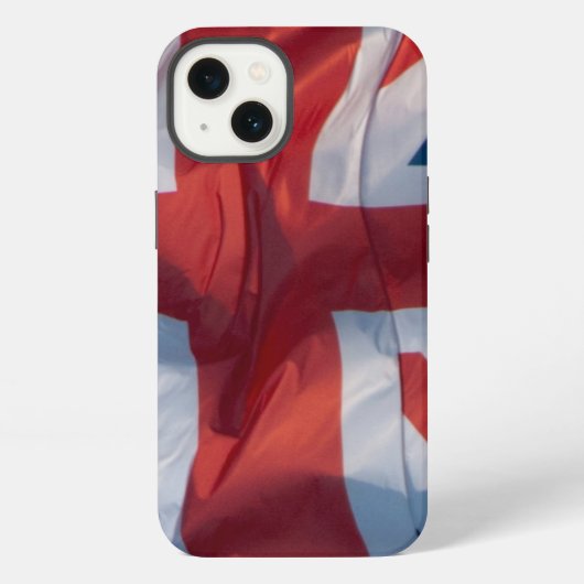 ウェーブするイギリスの旗 iPhoneケース (裏面)