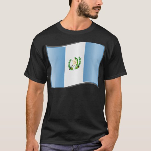 ウェーブするグアテマラ国旗 Tシャツ (正面)