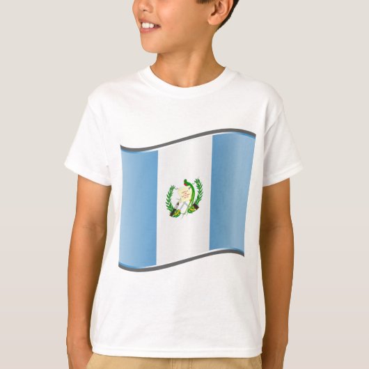 ウェーブするグアテマラ国旗 Tシャツ (正面)