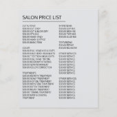 ウェーブのかかった茶色の髪、ヘアスタイリスト、ヘアサロン広告 チラシ (裏面)