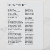 ウェーブのかかった茶色の髪、ヘアスタイリスト、ヘアサロン広告 チラシ (裏面)