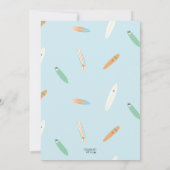 ウェーブをキャッチ！サーフィン気分満点の誕生日パーティー、年齢不問 招待状 (裏面)