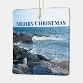 ウェーブアトランティック海ブルー セラミックオーナメント (左)