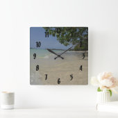 ウェーブアロンネグリビーチジャマイカウォールクロック スクエア壁時計 (ホーム)