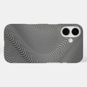 ウェーブアートシルバーグレーiPhoneケース Case-Mate iPhoneケース (裏面 (横))