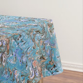 ウェーブインブルーアクリルポアール抽象芸術 テーブルクロス (インサイチュ)