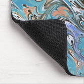 ウェーブインブルーアクリルポアール抽象芸術 マウスパッド (コーナー)