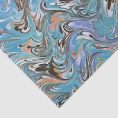 ウェーブインブルーアクリルポアール抽象芸術 薄葉紙 (詳細)