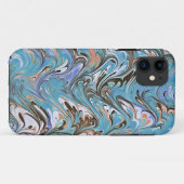 ウェーブインブルーアクリルポアール抽象芸術 Case-Mate iPhoneケース (裏面(横))