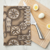 ウェーブウォリアーハワイアンタパ キッチンタオル (四つ折り)