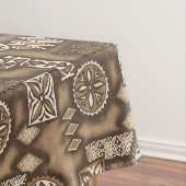 ウェーブウォリアーハワイアン初期のタパ テーブルクロス (インサイチュ)