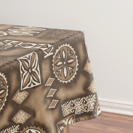 ウェーブウォリアーハワイアン初期のタパ テーブルクロス (インサイチュ)