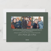 ウェーブエッジのフレームかわいい緑のクリスマスの写真 シーズンカード (裏面)