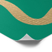 ウェーブエメラルドグリーン金ゴールド卒業パーティーへようこそ ポスター (角)