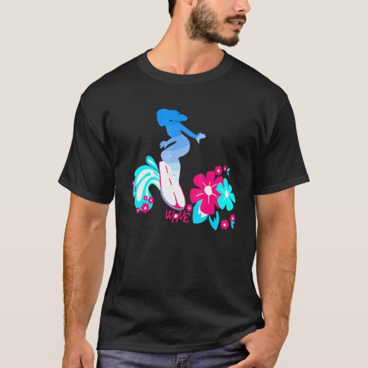 ウェーブガールサーファーサーフガール Tシャツ (正面)