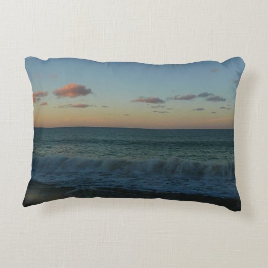 ウェーブクラッシングアットサンセットビーチ風景 アクセントクッション (裏面)