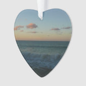 ウェーブクラッシングアットサンセットビーチ風景 オーナメント (正面)