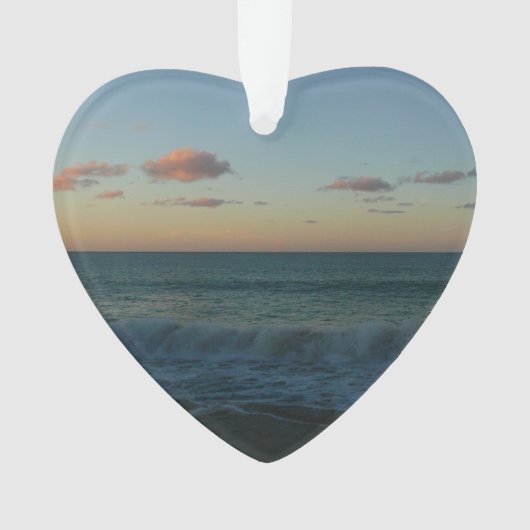 ウェーブクラッシングアットサンセットビーチ風景 オーナメント (正面)