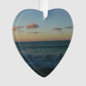 ウェーブクラッシングアットサンセットビーチ風景 オーナメント (正面)