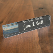 ウェーブクラッシングアットサンセットビーチ風景 デスクネームプレート (側面)