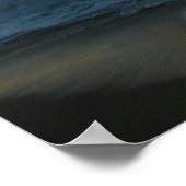 ウェーブクラッシングアットサンセットビーチ風景 ポスター (角)