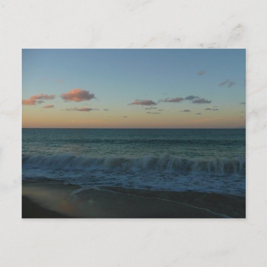 ウェーブクラッシングアットサンセットビーチ風景 ポストカード (正面)