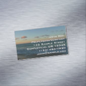 ウェーブクラッシングアットサンセットビーチ風景 マグネット名刺 (インサイチュ)