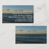 ウェーブクラッシングアットサンセットビーチ風景 名刺 (正面/裏面)