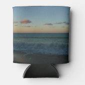 ウェーブクラッシングアットサンセットビーチ風景 缶クーラー (正面)