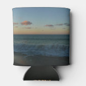 ウェーブクラッシングアットサンセットビーチ風景 缶クーラー (裏面)