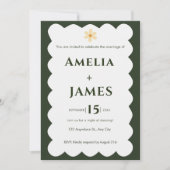 ウェーブグモダンリーン結婚式招待状 招待状 (正面)